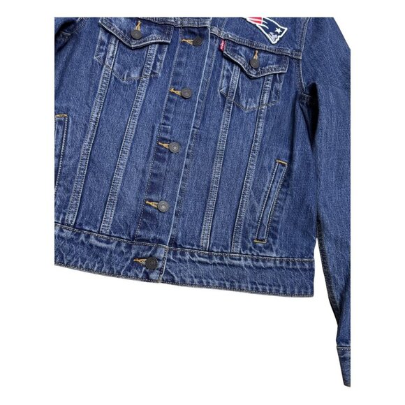 LEVIS x NFL New England Patriots Collab Designer Denim Jean Jacket Womens Medium - Picture 7 of 7